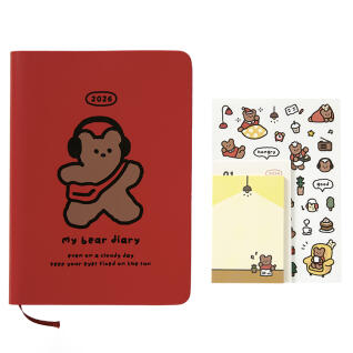 2026 마이 베어 다이어리 레드 