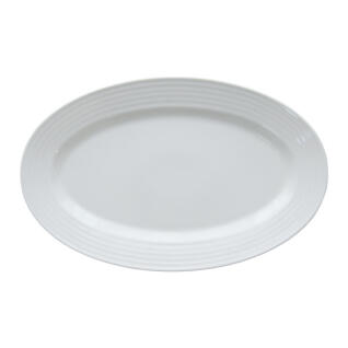 라크 포셀린 호텔 접시 라인 타원 오발 플레이트 32cm