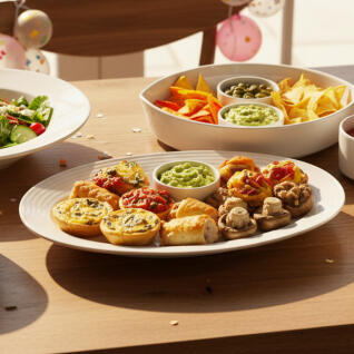 라크 포셀린 호텔 접시 라인 타원 오발 플레이트 32cm