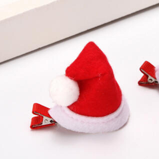 산타 모자 머리핀 집게핀 헤어 핀 크리스마스 머리띠