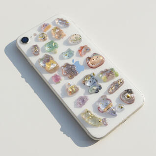 핑크풋 애니멀 물방울 드롭 스티커