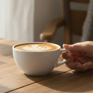 라크 포셀린 호텔 라떼잔 라운드 화이트 커피컵 280ml