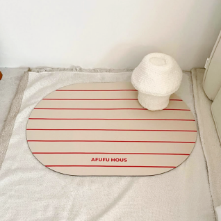 스트라이프 빨아쓰는 천연 규조토 발매트 욕실 주방