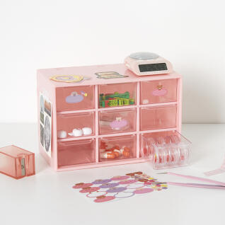 미니 서랍장 9칸 핑크 