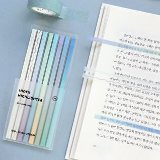 인덱스 롱 하이라이터 플래그 점착 스티키 메모지