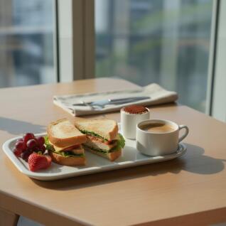 라크 호텔 접시 블랙퍼스트 사각 트레이 커피잔 세트