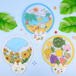 오늘놀이 컬러링 접이식 부채 꾸미기 3종 택1