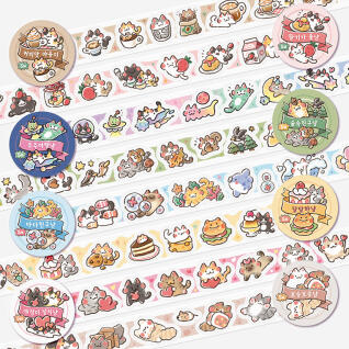 야옹이 키스컷 롤스티커 8종