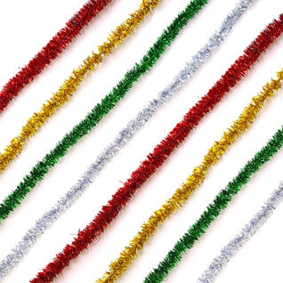 크리스마스 반짝이 철사 모루 약3M (4칼라 중 택1)