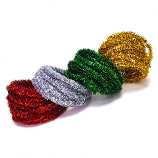 크리스마스 반짝이 철사 모루 약3M (4칼라 중 택1)