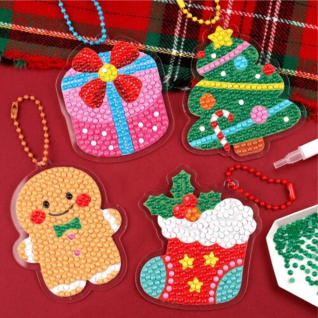 크리스마스 보석십자수 키링 만들기