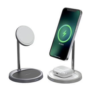 초텍 MFM 인증 2in1 맥세이프 무선충전기 T575-F-MFM