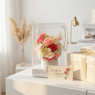 어버이날 카네이션 스승의날 선물 달항아리 비누꽃