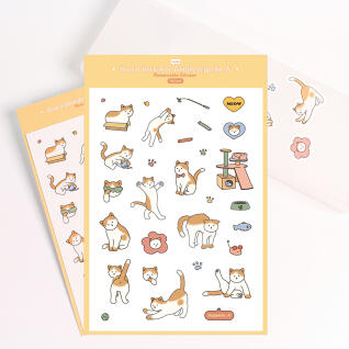 [RTB] 벨벳 코팅 스티커_ 고양이 제플린 2세
