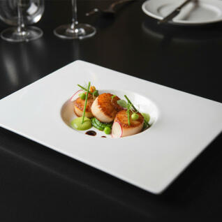 라크 호텔 접시 화이트 직사각 플레이트(with 라운드)