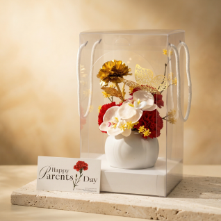 어버이날 골드 금 카네이션 선물 달항아리 비누꽃