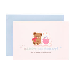 곰돌이토끼 생일 카드 