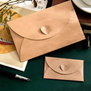 크라프트 하도메 봉투 빈티지 하트 종이 감성 편지