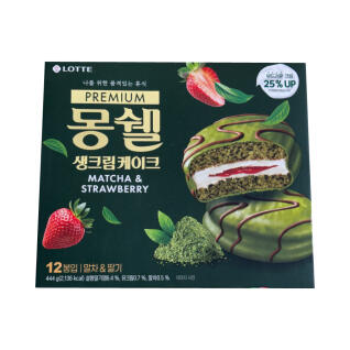 롯데 몽쉘 생크림 케이크 말차&스트로베리 444gX2개