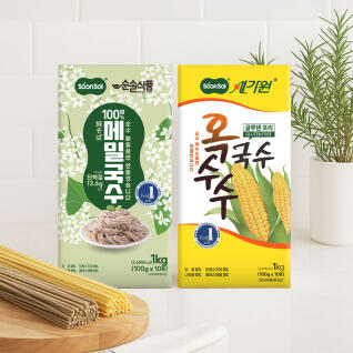 [1+1] 순솔 100% 메밀국수 1kg + 순솔가원 옥수수국수 1kg