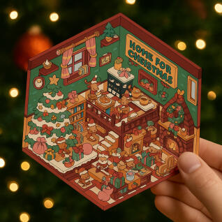 크리스마스 집 꾸미기 3D 입체 다꾸 스티커 제작 DIY