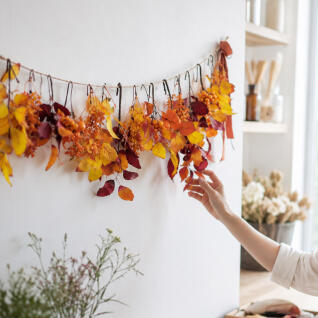 가을잎 나무가지 조화 대형 가랜드 140x40cm (DIY)