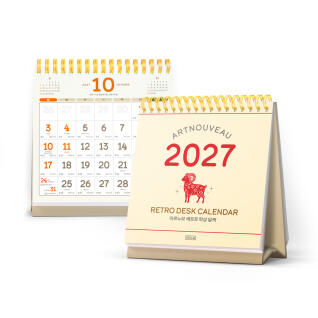 2027년 아르누보 레트로 탁상 달력