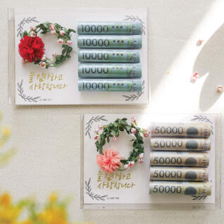 블룸 리스 카네이션 브로치 용돈박스