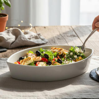 라크 포셀린 호텔 접시 화이트 오발 볼 플레이트 1P