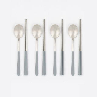 바른락 스테인레스 수저 4인세트 (그레이)