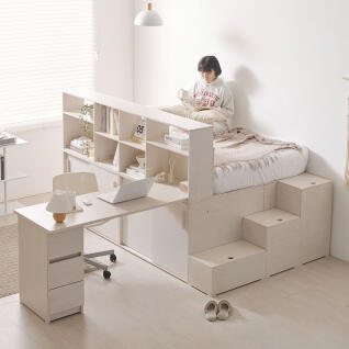 포포 슬라이딩 높은 빅수납침대 프레임SS 풀세트 1200