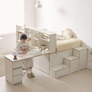 포포 책상 책장형 풀세트 침대 프레임 SS 1500