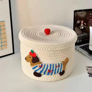 M 퍼피바스켓 패브릭 코튼로프 수납바구니 206103