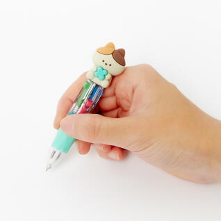 고양이 미니 4색볼펜 