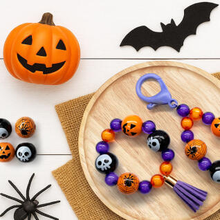 할로윈 나무비즈 팔찌 키링 만들기(팔찌1인개별포장)