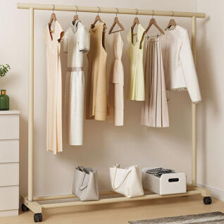 크림1단 이동식 스탠드 행거 옷걸이 옷장 철제 헹거