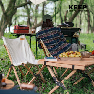 KEEP 캔버스 우드 원목 체어 캠핑 차박 접이식의자