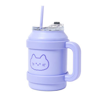 1.4L 빅핸들 스텐텀블러 냥이 바이올렛 