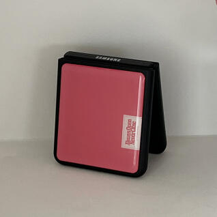 파스텔 컬러 라벨 Z플립 블랙 에폭시 범퍼케이스