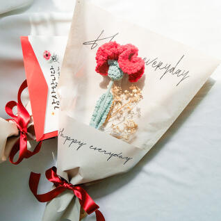 니트 카네이션 꽃다발(용돈봉투)