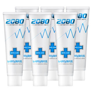 [애경]2080 뉴샤이닝 화이트 베이직 치약 120g x6개