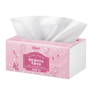 클리어 뽑아쓰는 팝업 미용티슈 2겹 250매 6팩