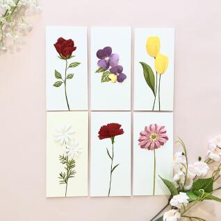 핸드메이드 플라워카드 6종 (장미 카네이션 튤립 외)