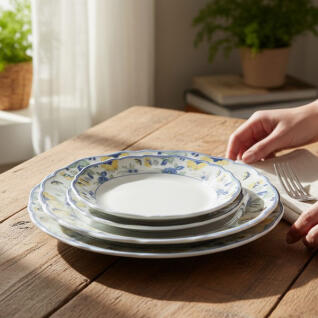 후첸로이터 파피용 디너 원형 플랫 플레이트 3P SET