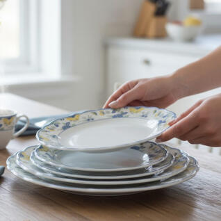 후첸로이터 파피용 디너 원형 플랫 플레이트 3P SET