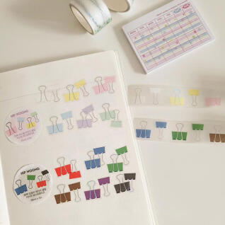 3D박 바인더 클립 키스컷 마스킹테이프(2종)