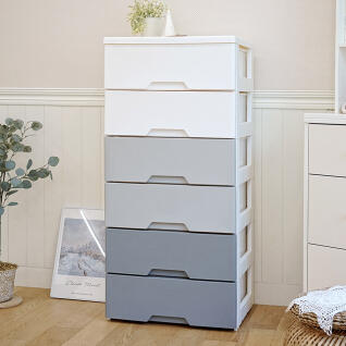 헤이즈 플라스틱 서랍장 6단 모노톤 인테리어 수납장