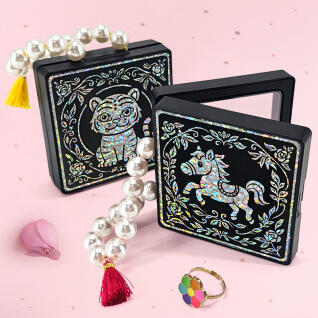민화 호랑이 홀로그램 자개 키링 보석함(묶음포장)