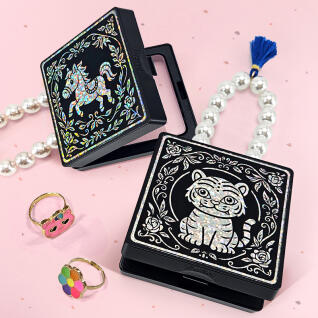 민화 호랑이 홀로그램 자개 키링 보석함(묶음포장)
