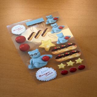 모로하나 블루곰머랭쿠키 씰스티커